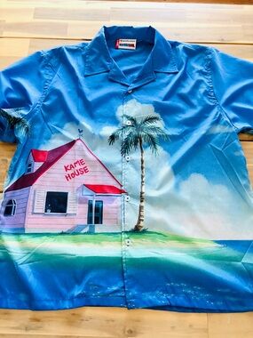 Hypland x Dragonball Kame House button down collab shirt